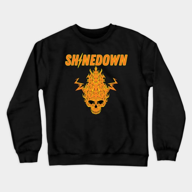 Fire skull shinedown Crewneck Sweatshirt by NexWave Store